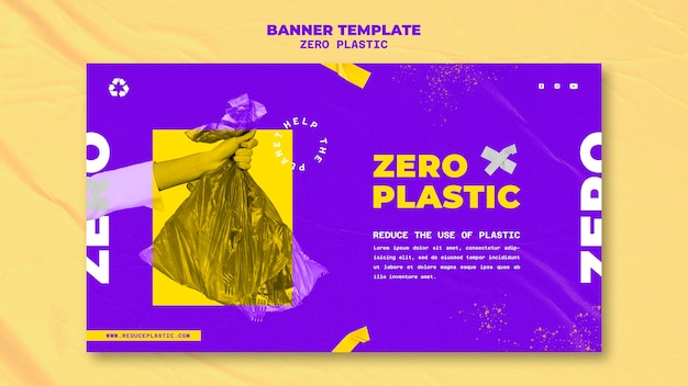 PSD gratuito plantilla de diseño de banner de plástico cero