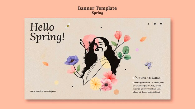 Plantilla de diseño de banner de primavera