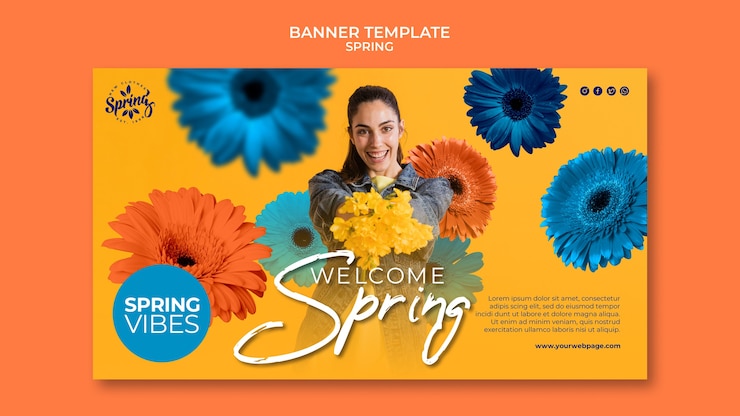 PSD gratuito plantilla de diseño de banner de primavera