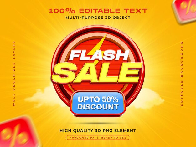 plantilla de diseño de banner de promoción de insignia de venta flash