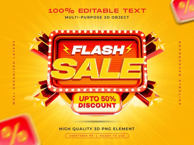plantilla de diseño de banner de promoción de insignia de venta flash