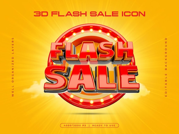 plantilla de diseño de banner de promoción de insignia de venta flash
