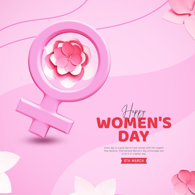 PSD gratuito plantilla de diseño de banner de redes sociales de feliz día de la mujer