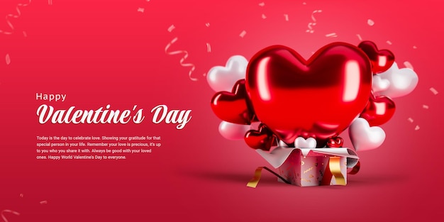 Plantilla de diseño de banner de redes sociales de feliz día de San Valentín