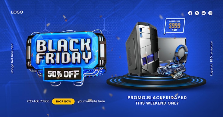 PSD gratuito plantilla de diseño de banner de redes sociales de venta de viernes negro