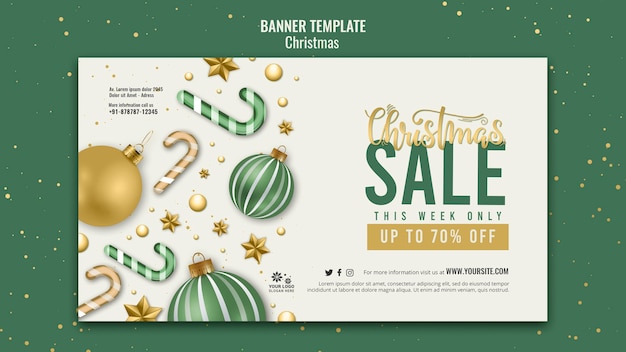 Plantilla de diseño de banner de venta de navidad