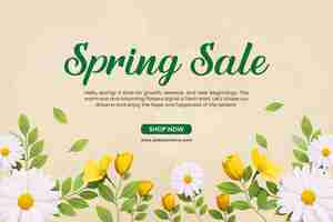 PSD gratuito plantilla de diseño de banner de venta de primavera floral