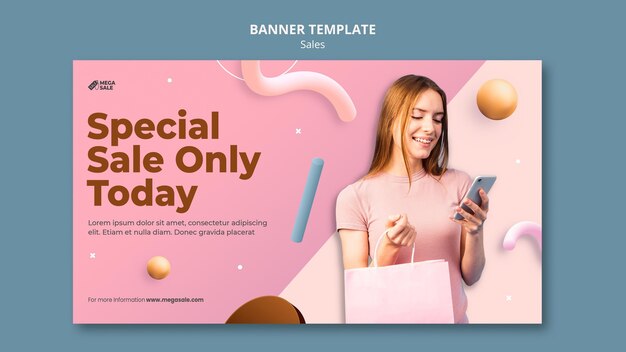 Plantilla de diseño de banner de venta