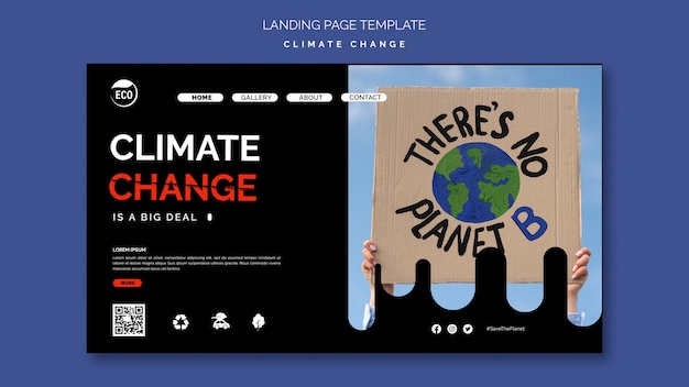 PSD gratuito plantilla de diseño de cambio climático de diseño plano