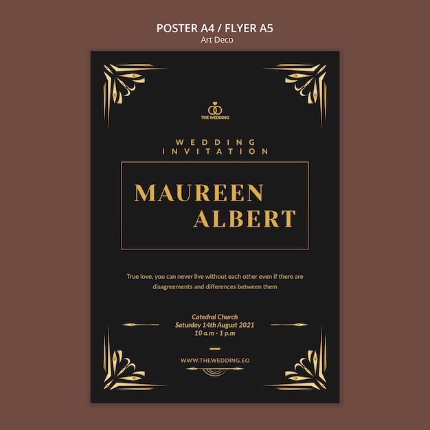 Plantilla de diseño de cartel art deco