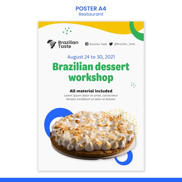 Plantilla de diseño de cartel de comida brasileña