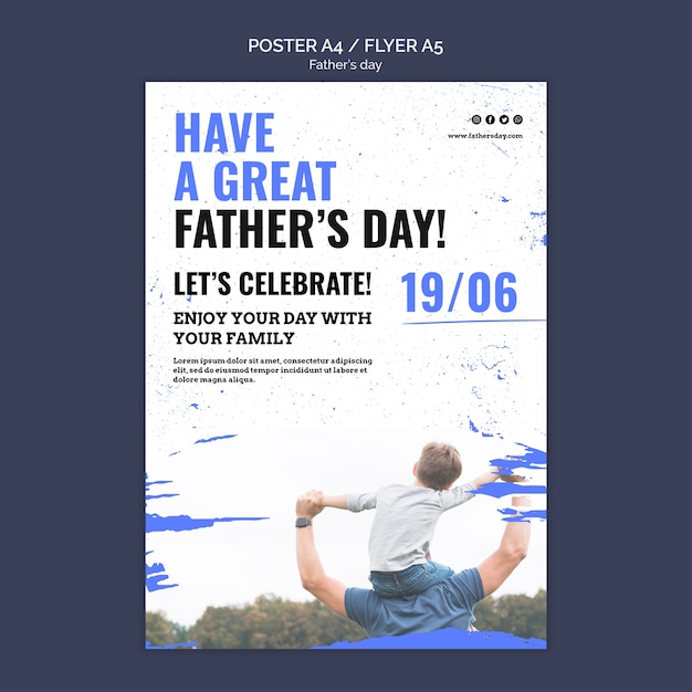 PSD gratuito plantilla de diseño de cartel del día del padre