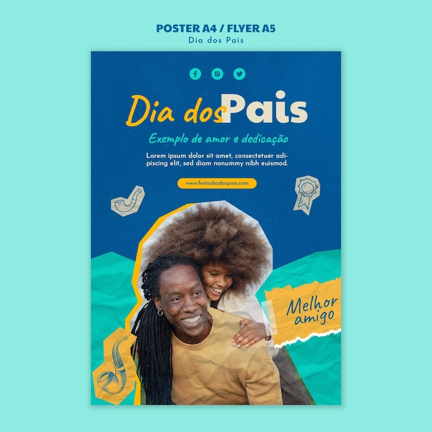 PSD gratuito plantilla de diseño de cartel del día del padre