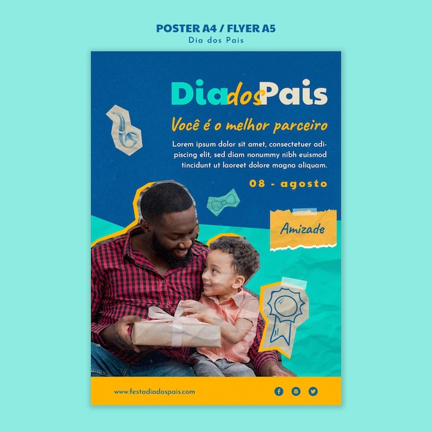 Plantilla de diseño de cartel del día del padre