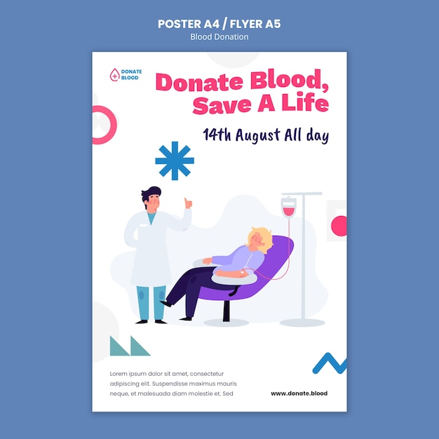 Plantilla de diseño de cartel de donación de sangre