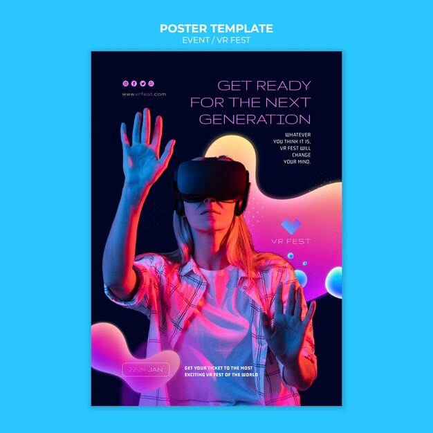 Plantilla de diseño de cartel de evento vr