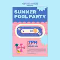 PSD gratuito plantilla de diseño de cartel de fiesta en la piscina