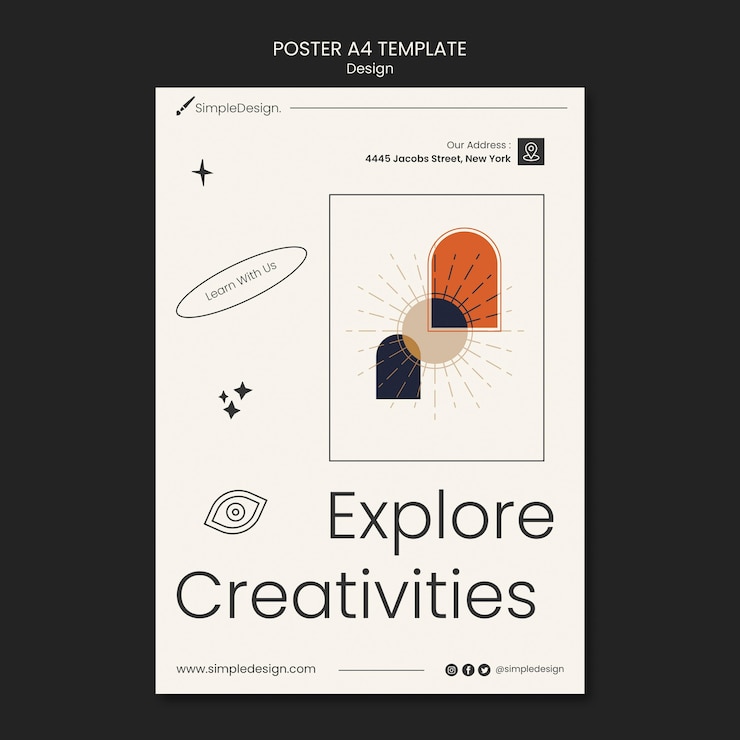 PSD gratuito plantilla de diseño de cartel geométrico