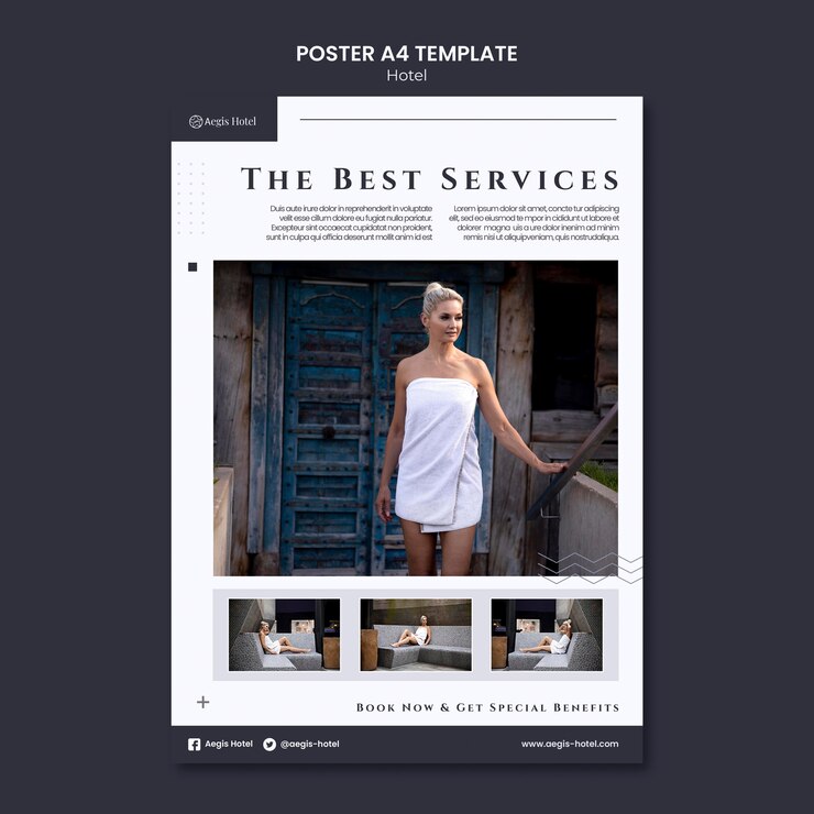 PSD gratuito plantilla de diseño de cartel de hotel