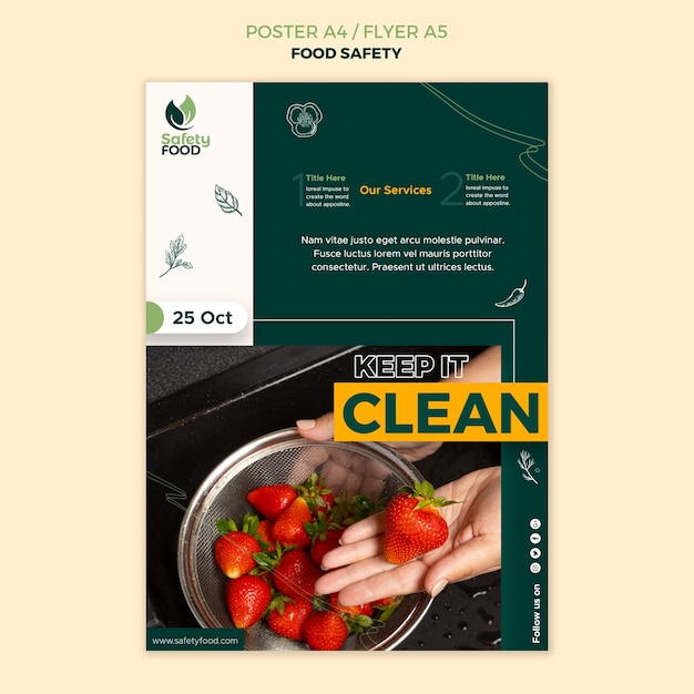 PSD gratuito plantilla de diseño de cartel de seguridad alimentaria