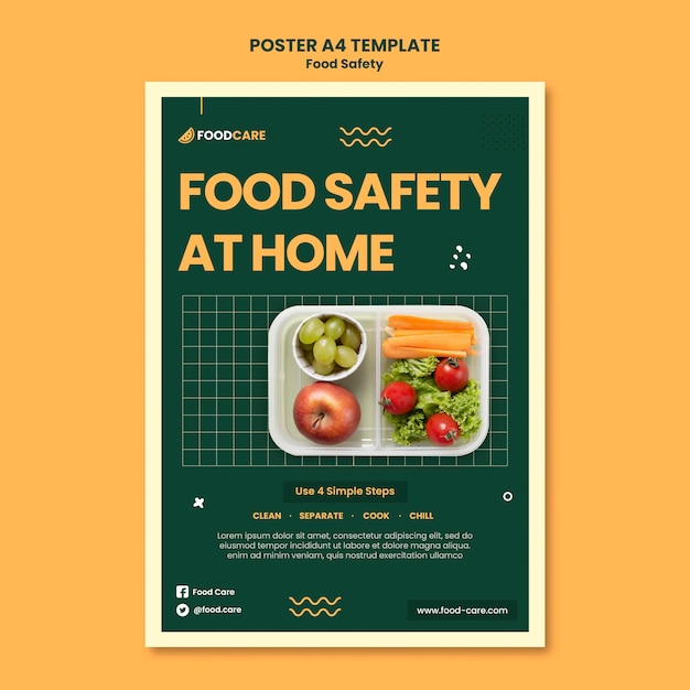 PSD gratuito plantilla de diseño de cartel de seguridad alimentaria