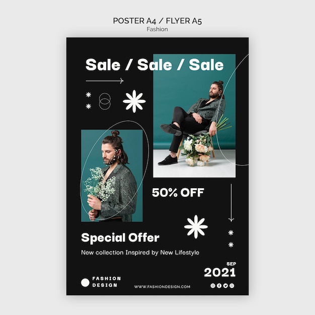 PSD gratuito plantilla de diseño de carteles de moda