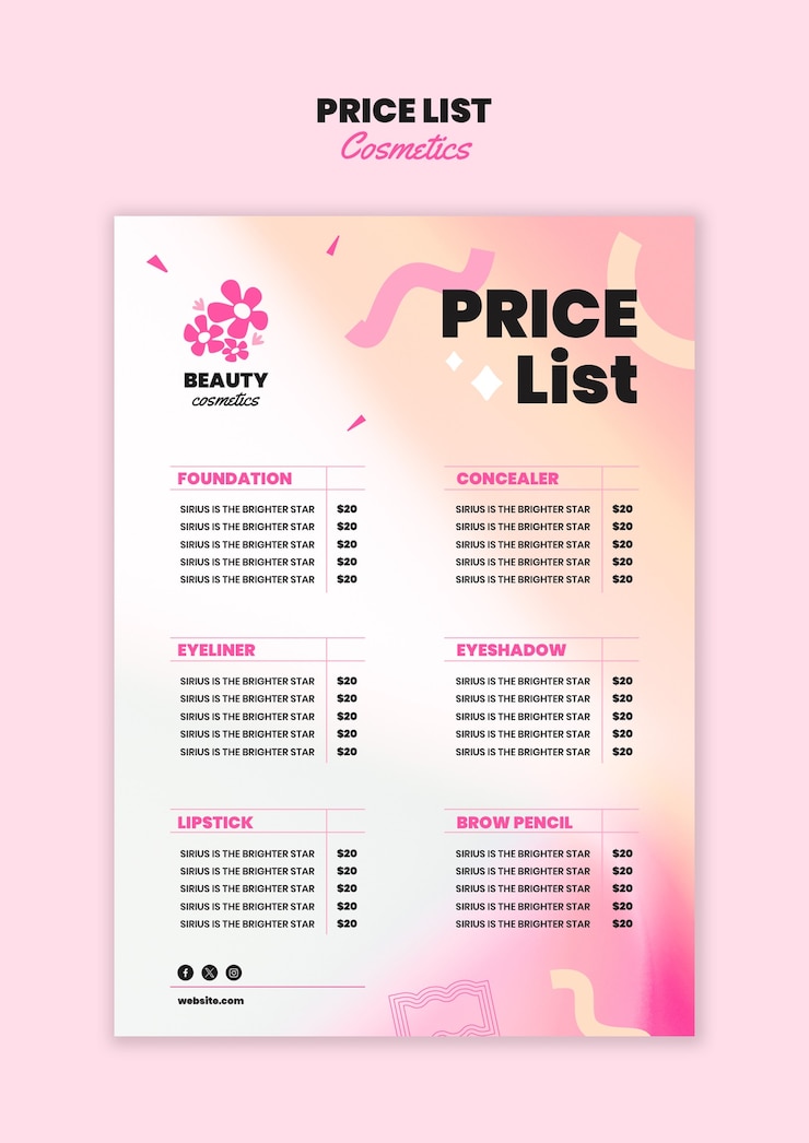 PSD gratuito plantilla con diseño cosmético