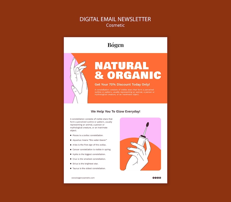 PSD gratuito plantilla con diseño cosmético