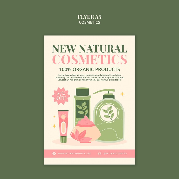 PSD gratuito plantilla con diseño cosmético