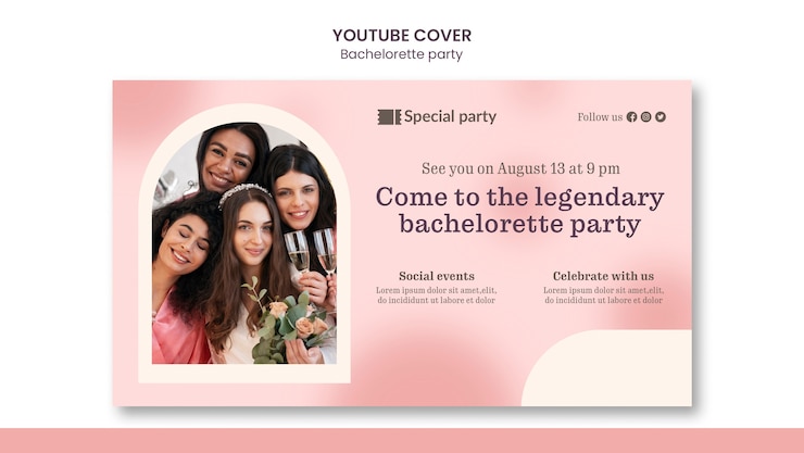 PSD gratuito plantilla de diseño de despedida de soltera degradada