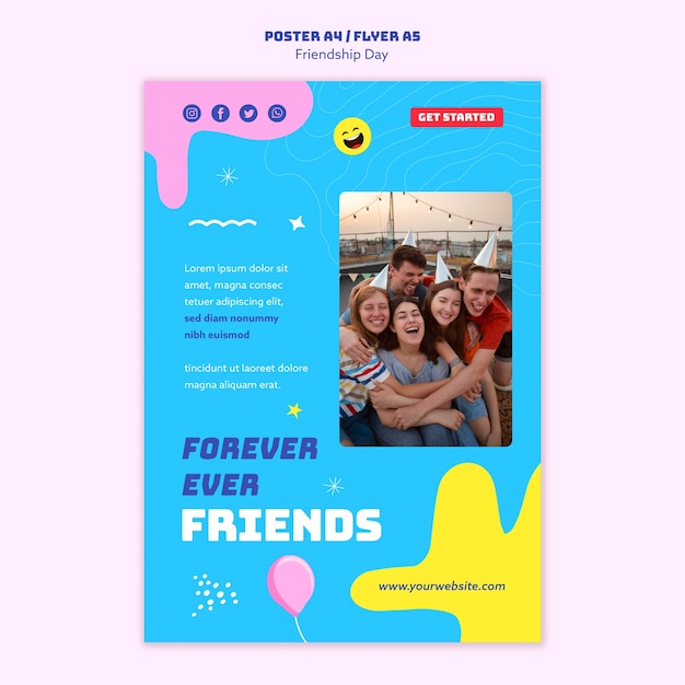 PSD gratuito plantilla de diseño del día de la amistad