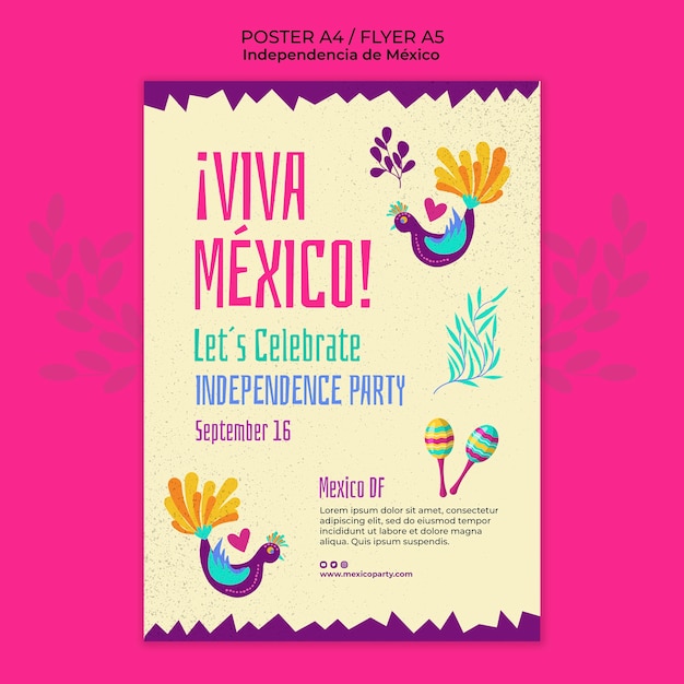 Plantilla de diseño del día de la independencia mexicana