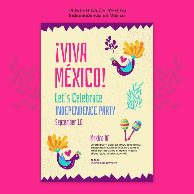Plantilla de diseño del día de la independencia mexicana