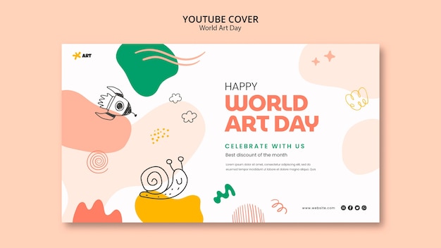 PSD gratuito plantilla de diseño del día mundial del arte