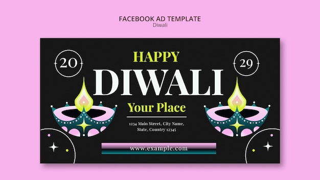 PSD gratuito plantilla de diseño de diwali