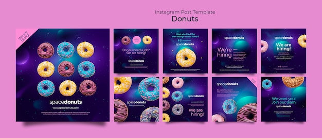 PSD gratuito plantilla de diseño de donas realistas