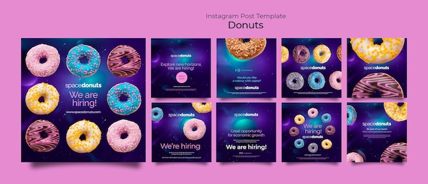 PSD gratuito plantilla de diseño de donas realistas