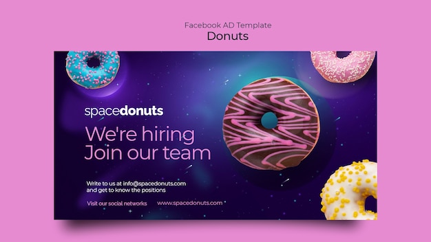 PSD gratuito plantilla de diseño de donas realistas