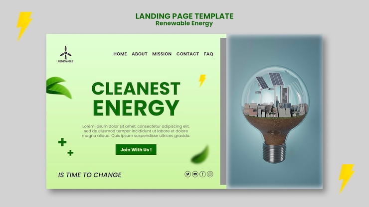 PSD gratuito plantilla de diseño de energía renovable de gradiente
