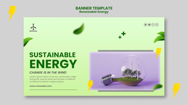 Plantilla de diseño de energía renovable de gradiente