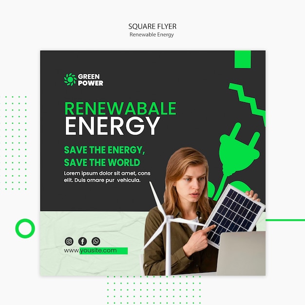 PSD gratuito plantilla de diseño de energía renovable