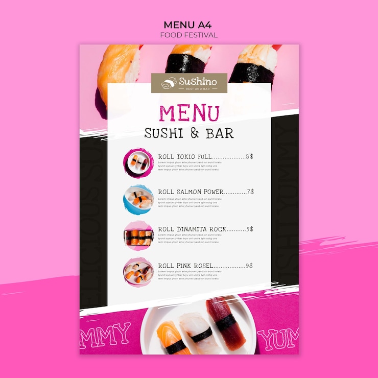 PSD gratuito plantilla de diseño del festival de comida plana