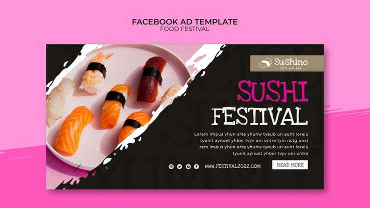 PSD gratuito plantilla de diseño del festival de comida plana