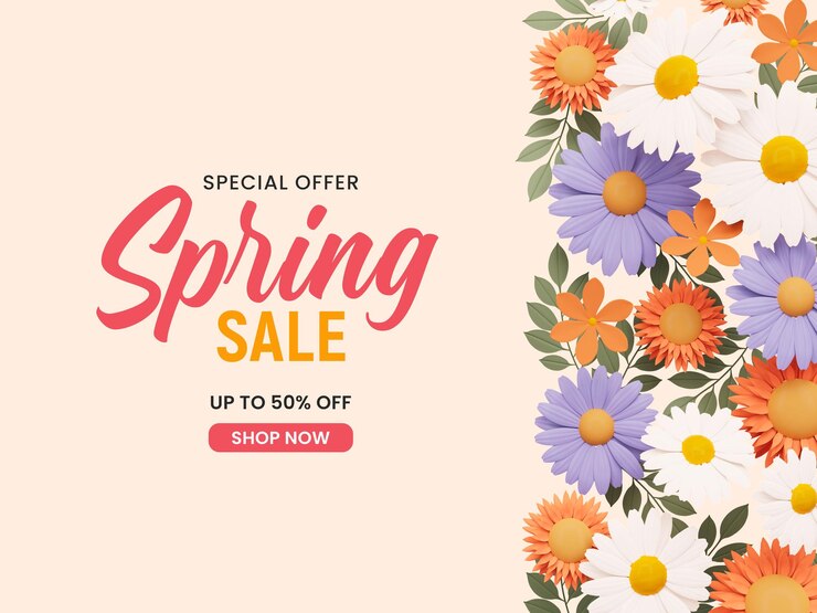 PSD gratuito plantilla de diseño floral de banner de primavera