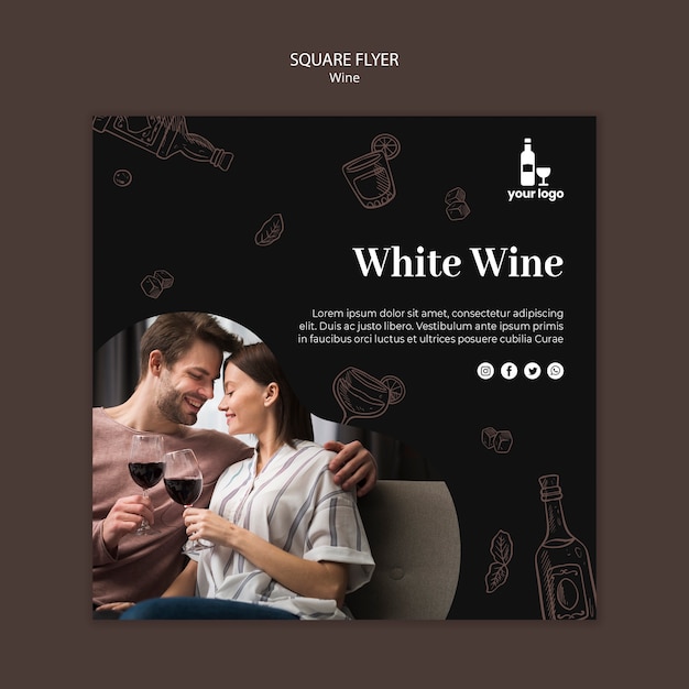 PSD gratuito plantilla de diseño de flyer de vino