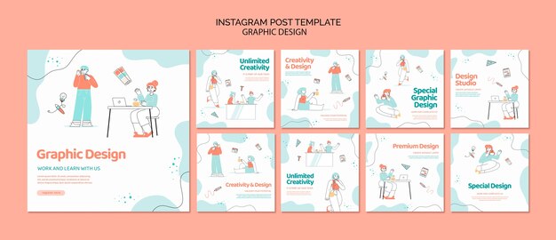 Plantilla de diseño gráfico de diseño plano