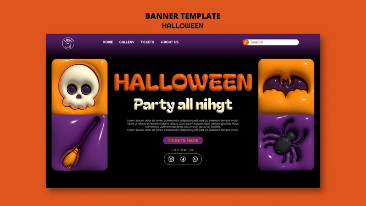 PSD gratuito plantilla con diseño de halloween