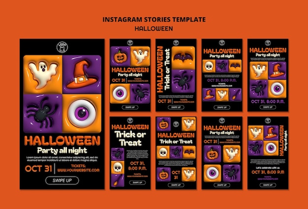 PSD gratuito plantilla con diseño de halloween