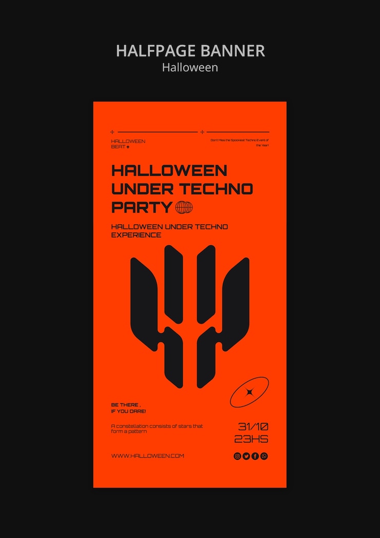 PSD gratuito plantilla con diseño de halloween