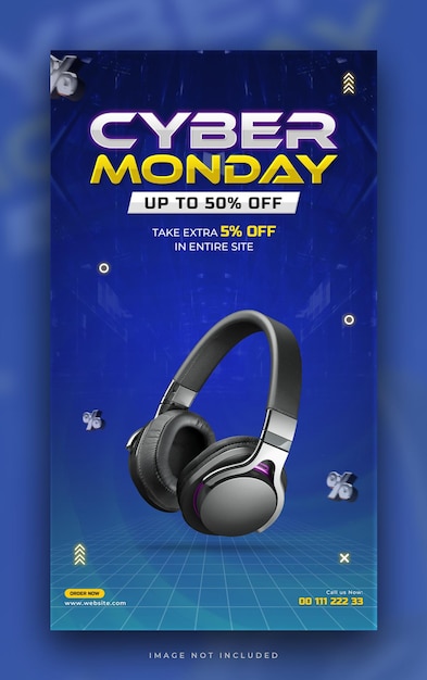 PSD gratuito plantilla de diseño de historia de redes sociales de superoferta de cyber monday